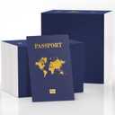 100 Pcs Kids Passport Book – Blank Fake Passport Notebooks for Pretend Travel, Party Supplies, School Projects, Travel-Themed Events