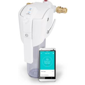 GE Smart Whole House Leak Detection Water Filtration System | Reduces Sediment, Rust & More | Install Kit Included | Filter Not Included | Replace Filter (FTHPM, FTHTM, FTHLM) | GXWH70M