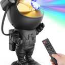 Galaxy Projector for Gaming Room Decor - Black Astronaut Star Projector, Cool Stuff for Men's Bedroom Accessories, LED Nebula Light with Remote, for Teen Boys & Gamers