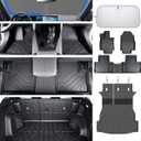Floor Mats for Toyota RAV4 2019-2023 2024 2025 (Not for Hybrid), All Weather Protection Custom Floor Mats Trunk Cargo and Car Windshield Cover Set for Car Accessories,Car Floor Liners Set