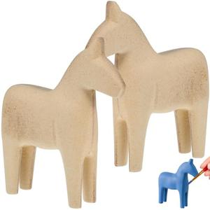 1Pc Unfinished Wooden Horse Ornaments for DIY Craft Projects Perfect for Painting and Home Decoration Ideal for Festivals and Parties