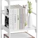FIDUCIAL HOME 3 Tiers Small Bookshelf for Small Spaces White Mini Short Book Shelf Low Open Bookcase Easy Assemble