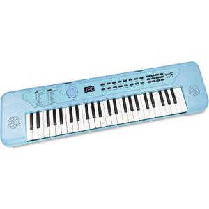 RockJam 49 Key USB Keyboard Piano with Lessons & Keynote Stickers (Baby Blue)
