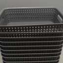 [ 12 Pack ] Plastic Storage Baskets - Small Pantry Organization and Storage Bins - Household Organizers for Laundry Room, Bathrooms, Bedrooms, Kitchens, Cabinets, Countertops, Under Sink or On Shelve (Gray)