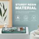 Emibele Bathroom Tray - Resin Countertop Vanity Tray with Jewelry Storage & Organizer for Candle, Plant, Perfume, Shampoo, Towel - Home Decor, Medium, Ink Green
