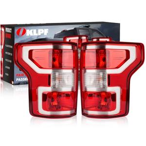 OKLPF Rear Brake Tail Light Compatible With 2018 2019 2020 Ford F150 F-150 Replace JL3Z-13404-H JL3Z-13405-H,Replace Red Taillight Assembly,Included Bulbs and Harness,Driver and Passenger Side