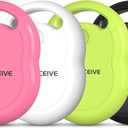 Air Tracker Tags-4 Pack [Apple MFI Certified], Smart Bluetooth Tracker Works with Apple Find My APP (iOS Only, Not for Android), Key Finder and Item Locator Smart Tag for Keys, Luggage, Backpack (Black White Pink Green)