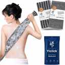 Yiclick 2 Pack Exfoliating Washcloth Towel - Body Scrubber Exfoliator, Loofah Sponge, Korean & Japanse & African Net Sponge Rag - Back Scrubber Washer for Use in Shower Bath (Black)