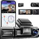AZDOME M550 3 Channel Dash Cam, 4K+2.5K Dual Dash Camera for Cars Built-in WiFi GPS, 1440P+1080P+1440P Front and Rear Inside, 64GB Card Included, 3.19" IPS Screen, WDR, IR Night Vision, Parking Mode