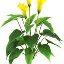 Beebel Artificial Flower 17 inches Calla Lily Silk Plant Fake Bonsai Flowers Greenery Plants for Indoor Outdoor Home Office Bedroom Table Centerpieces Party Decoration 2 Pack (Yellow, 2)