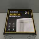 ELPHECO Automatic Motion Sensor Trash Can - 2 Gallon Slimline for Bathroom, Bedroom, Kitchen, Office - White with Gold Trim