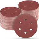 100 PCS 6 Inch Sanding Discs 60 Grit, 6 Hole Hook and Loop Sandpaper, Round Orbital Sand Paper Discs for Sander