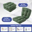 2 x IPYNBAP Outdoor Chair Cushions Set of 2, Patio Chair Cushions with Ties, 19x19+5 Tufted Outdoor Seat Cushions, Waterproof Patio Furniture Cushions, Outdoor Dining Chair Pads, Forest Green