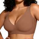Wireless Bras for Women No Underwire Jelly Push Up Wave Seamless Full Coverage Bralettes Support Lift Everyday Bra (Small, A01- Coffee)