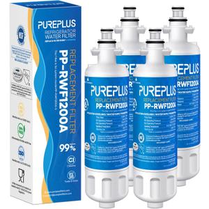 PUREPLUS 9690 Replacement for kenmore Elite 469690 LG LT700P RFC 1200A ADQ36006102 ADQ36006101 LFX28968ST RWF1052 RWF1200A LFXS29626S LFXS30766S LFX31925ST LFX31945ST Refrigerator Water Filter, 4Pack
