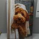 libitea 2 Pcs Funny Animal Bathroom Canvas Wall Art Cute Dog Reading Newspaper and Taking Bath on Toilet Art Print Humorous Bathroom Animal Painting Wall Decor for Dog Lovers Home Decoration, Size: 16"L x 12"W