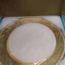 MAONAME 13" Gold Charger Plates Set of 12, Round Charger for Dinner Plates, Plate Chargers with Beaded Rim, Plastic Table Chargers for Wedding, Party