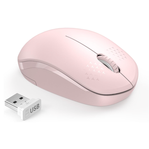 seenda Wireless Mouse for Laptop, 2.4G Noiseless Mouse with USB Receiver  Optical Tracking Portable Computer Mice for Chromebook, PC, Tablet, Windows System, 24 Months Battery Life  Pink