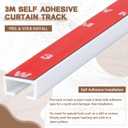DoubleFill 20 FT/240 IN Self Adhesive Ceiling Curtain Track Rail No Drill Rod Screws or Tools No Damage for Windows Cabinet Closet Bathroom Shower Curtain Room Divider