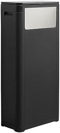 WanWanKa Trash Can with Lid, Large Tall 8 Gallon Commercial Trash Can, Plastic Waste Bin with Press top Lid, White Garbage Can Suitable for Kitchen, Bathroom, Bedroom, Living Room, Office(Black)