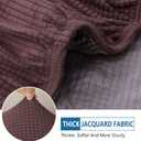 hyha Waterproof Couch Cushion Covers for Pets, Non Slip Sofa Cover for Dogs Washable, Soft Thick Stretch Jacquard Fabric, Sofa Slipcovers with Elastic Bottom (1 Piece for Backrest M, Chocolate)