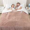 Heated Blanket King Size - 100"x90" Cozy Soft Jacquard Heating Blanket with 4 Heat Levels & 10 Hours Auto-Off, Jacquard Fleece, Overheating Protection, Warm Gifts, Brown