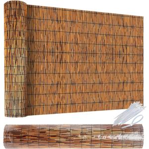 Reed Fence - Bamboo Fencing roll 4 feet high Outdoor Bamboo Privacy Screen for Patio Decorative Reed Fencing for Garden Backyard Patio Balconies