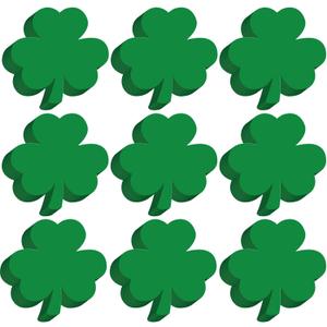 Kisston 360 Pcs St. Patrick's Day Shamrock Cutouts Paper 3.9 Inch Green and White Clover Shape Die Cuts for Irish DIY Craft Projects Classroom Bulletin Board Wedding Party Decor (Single Color)