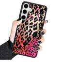 KANGHAR Case Compatible with Samsung Galaxy S25 Plus 5G,Pink Leopard Design,Tire Texture Non-Slip +Shockproof Rugged TPU Protective Case for Galaxy S25 Plus-Pink Leopard