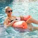 Big Joe Noodle Sling No Inflation Needed Pool Seat with Armrests, Peach Glow Double Sided Mesh, Quick Draining Fabric, 3 feet