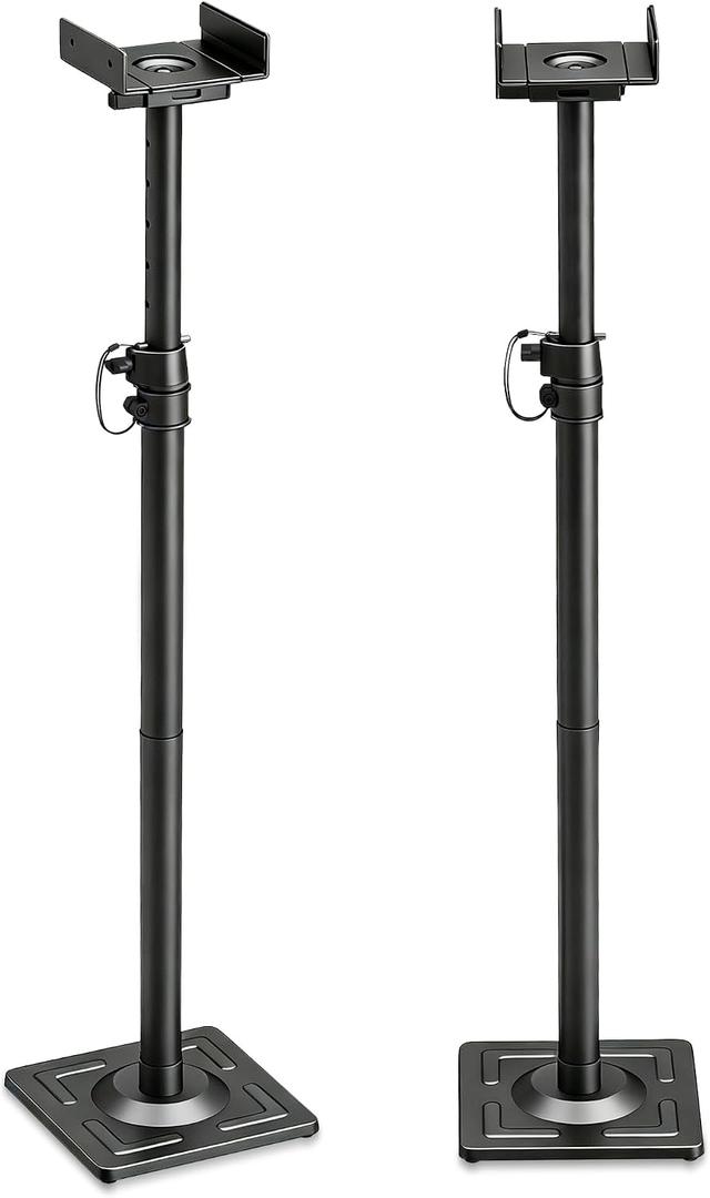 XINLEI Speaker Stands Pair for Surround Sound Height Adjustable 37.4”-48.4”