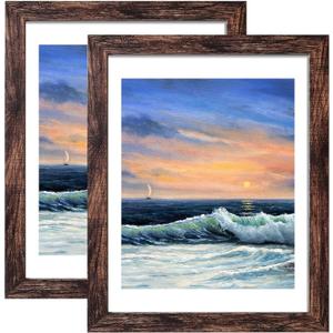 LUCKYLIFE 18x24 Frame in Rustic Brown, Gallery Frame for Wall Mounting, 2 Pack