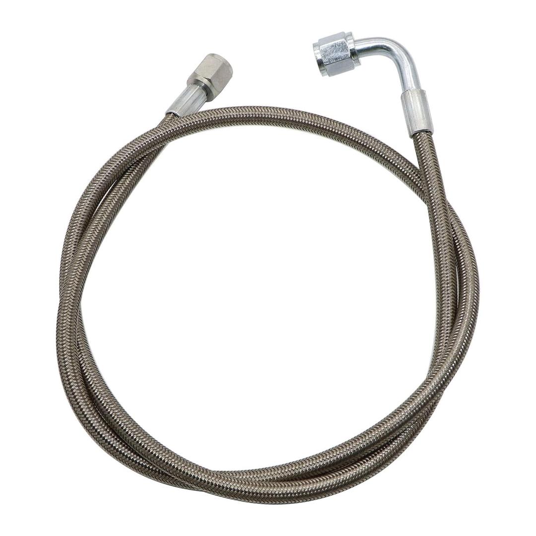 GXARTS 36" Billet Steel Braided Turbo Oil Feed Line Length 551871 4AN 90 Degree Straight Hose Straight PTFE line straight Hose End Pressure Stainless Remote Turbocharger