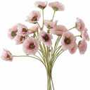 AELFFCES Artificial Poppy Flowers 26.4" - 6Pcs Faux Silk Poppy Stems with Ruffled Petals, Realistic Fake Flowers for Home Decor, Table Vase, Wedding Centerpieces (Pink)