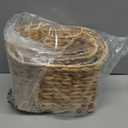 Coeusy Wicker Hanging Basket,Woven Hanging Wall Basket for Organizing and Decor,Natural Water Hyacinth Wall Mounted Storage Baskets for Farmhouse Home,Door,Entryway,Flower,Mail,Plant,Set of 2