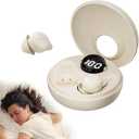 Sleep earplugs for Side Sleepers, Mini Invisible Wireless Bluetooth 5.3 Micro Sleep Noise Cancelling Headphones, Invisible earplugs for Small Ears Sleep, Exercise, Work, Hiking（Beige）