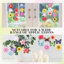 Colingmill 60 Pcs Spring Ornaments for Tree 3.15'' Wooden Flower Butterfly Sunflower Ornaments Spring Summer Wood Hanging Tree Decoration for Birthday Wedding Baby Shower Party Decoration