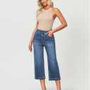 GRAPENT Capri Jeans for Women Wide Leg High Waisted Effortless Flow Pull On Stretchy Denim Elastic Waist Pants with Pockets, Size XL