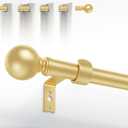 Hei!Dear Gold Curtain Rods for window 20 to 40 Inches(1.67-3.33 Feet), Adjustable 5/8 inch, Heavy Duty Decorative Drapery Rods,Small Window Rods Set,Size: 18"-45",Gold 