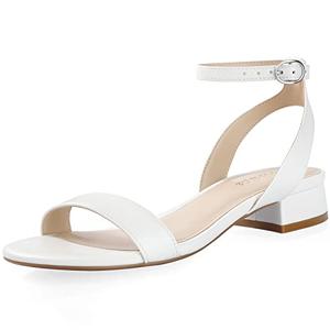 Ankis Black Nude White Gold Women Sandals Comfortable Walking Strappy Open Toe Sandals for Women Dressy Summer 1 Inch Low Block Heel Flat Adjustable Ankle Strap Shoes, Size 9