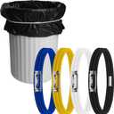 4PCS 4 Colors Garbage Can Rubber Bands - 140cm Adjustable Elastic Bands Fit 8-33 Gallon Trash Cans Litter Box - Cord Lord Heavy Duty Garbage Bags Band for Home Office School Picnic Indoor & Outdoor