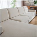 Couch Cushion Covers, Comfort Soft Magic Sofa Covers Washable Stretch Resistant Slipcovers for Sectional and L Shaped Seats Furniture Protectors for Pets 1PC Back Couch Cover, Ivory