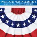 6 Pack 1.5x3 FT USA Pleated Fan Flag, American Bunting Flag Patriotic Half Fan Banner 4th of July Decorations Outdoor Memorial Day Decor Fourth July Independence Day Outside Red White and Blue Decor
