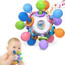 Baby Teething Toys for 0-6 6-12 Months Ages 0-2, Tummy Time Montessori Toys for Babies 0 3 6 9 12 18 Months, Newborn Infant Sensory Toys, Baby Stocking Stuffers Gifts for Boys Girls (White)