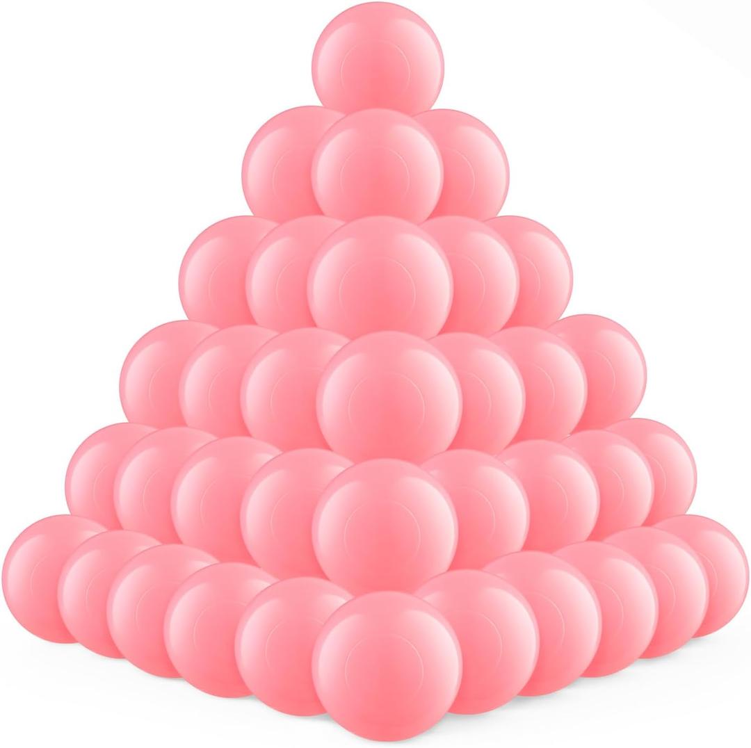 Clear Ball Pit Balls - Crush Proof Plastic Toy Balls for Boys and Girls (100 PACK, pink)