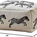 Pouf Ottoman Cover,No Filler Zebra Plush Cloth Foot Stool, Cube Bean Bag Ottoman, Foot Rest Can Be Filled with Used Clothes,Plush Toy for Storage for Living Room, 18"D x 18"W x 8"H