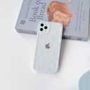 NITITOP Compatible with iPhone 11 Pro Max Case Cute Clear Blue Durable Love Heart Pattern for Girls Women Soft TPU Transparent Colourful Frame Full Camera Lens Shockproof Protective Cover - Blue