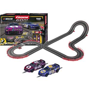 Carrera GO 62582 NASCAR Talladega Competition Electric Powered Slot Car Racing Kids Toy Race Track Set Includes 2 Hand Controllers and 2 Cars in 1:43 Scale