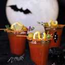 2 x WorldBazaar 120PCS Halloween Cocktail Picks 6 Styles Halloween Skewers Appetizer Food Fruit Toothpicks Charcuterie Skewers Sticks Party Supplies Decorations