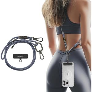 MAGEASY Crossbody Cell Phone Lanyard - Universal Rope Cell Phone Lanyard | 6mm Adjustable Strap for iPhone, Samsung & More (Riverside Blue)
